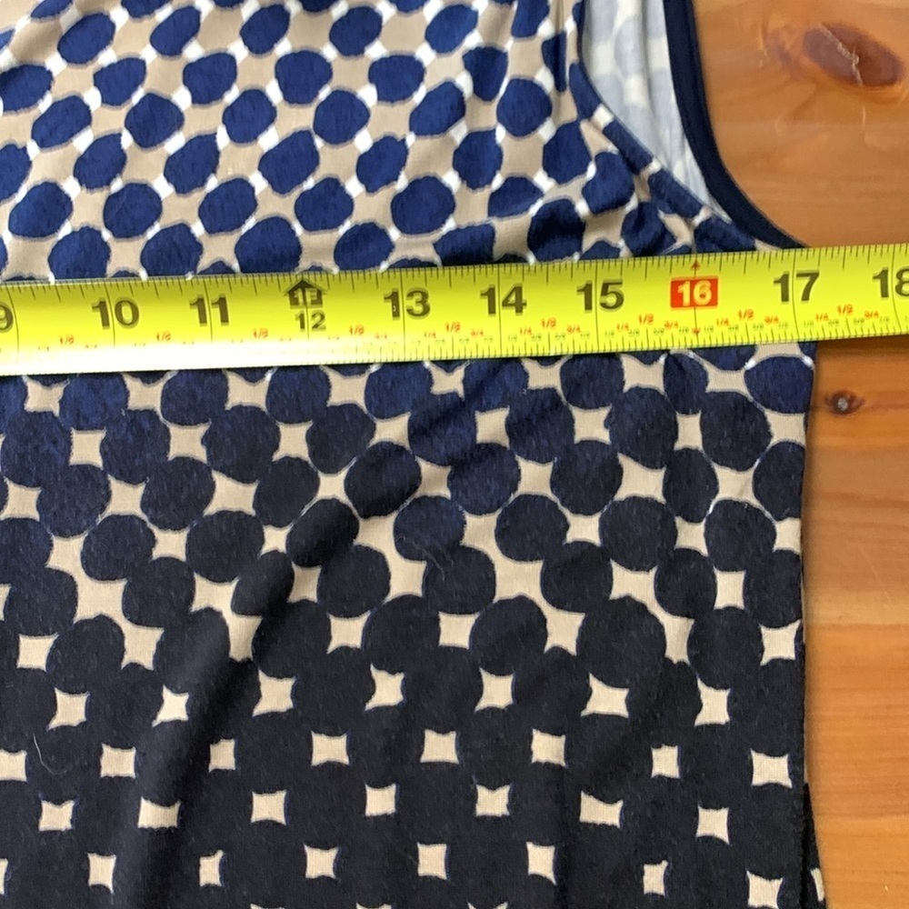 Linea Domani Navy and Beige Sleeveless Summer Dress, Stretch, Lightweight - Picture 7 of 9